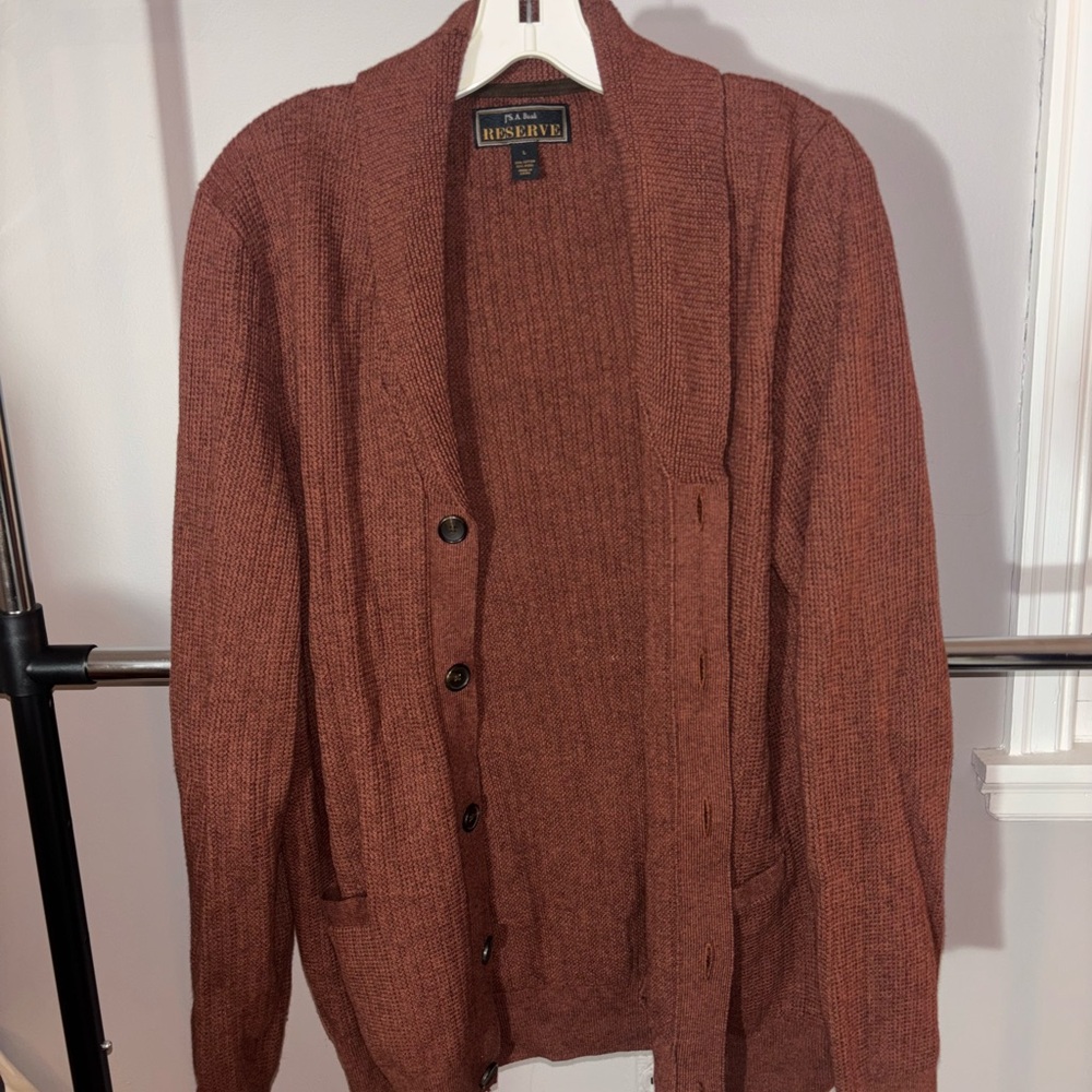Jos. A. Bank Men's Rust Cardigan Sweater